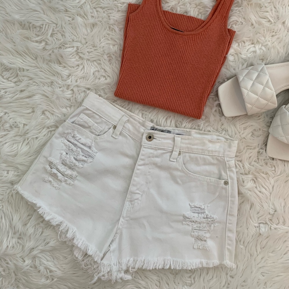 White Denim Shorts